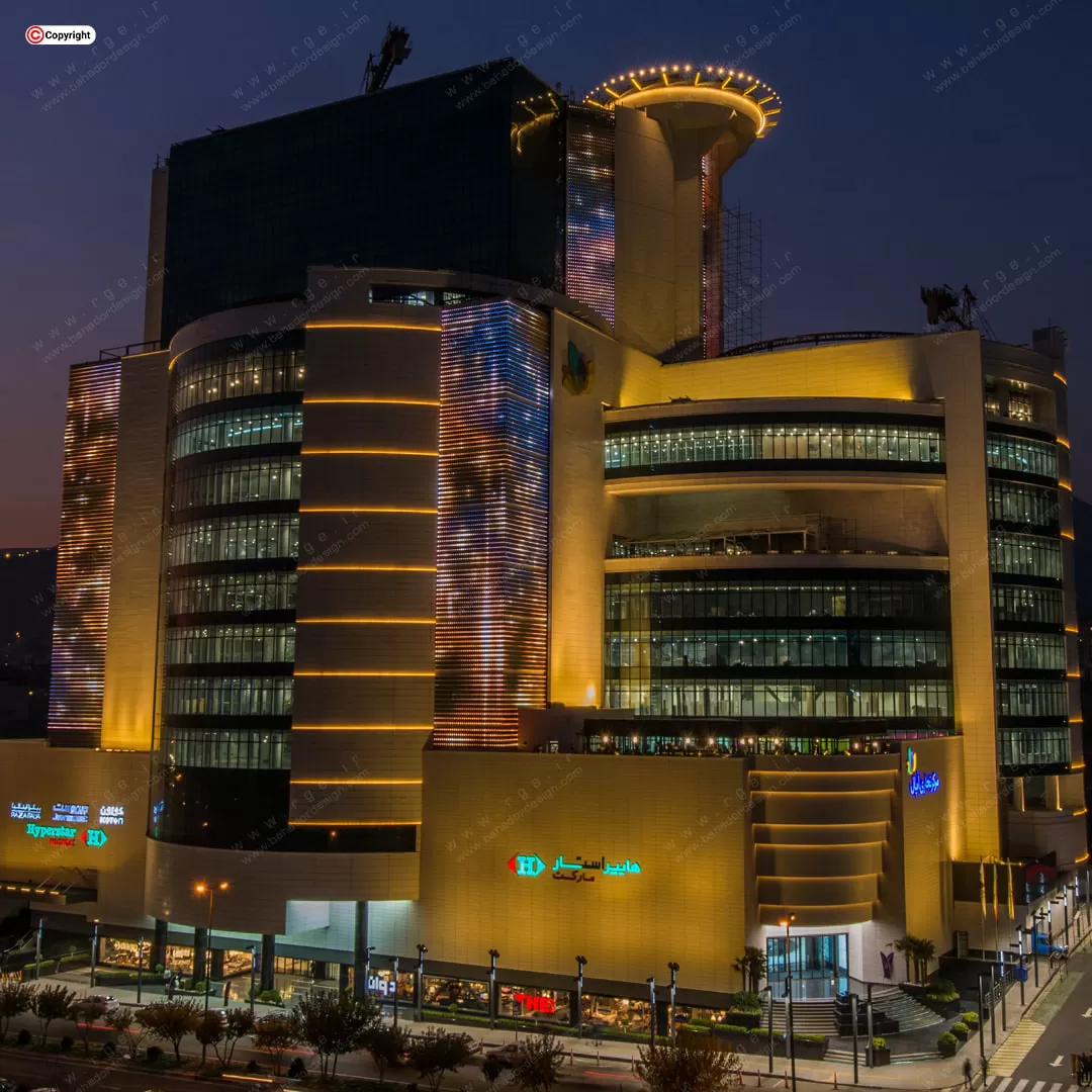 نورپردازی نمای ساختمان اپال